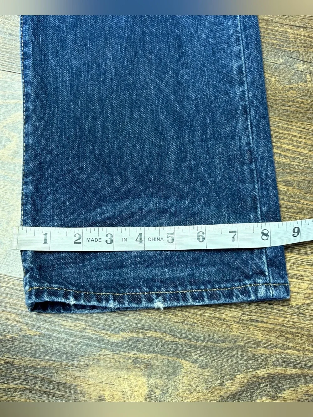 Polo Ralph Lauren Hampton Straight Jeans Men 38x30 Blue Denim Whiskered Distress